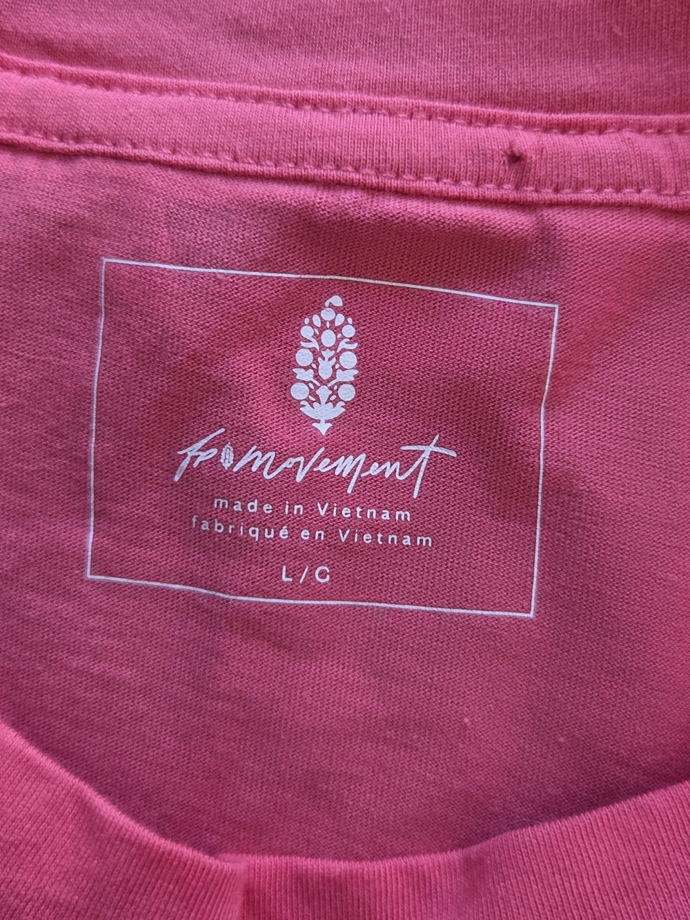 Free People FP Movement Inspire Buti Logo Cropped Tee, Hibiscus Coral Pink Large - Picture 5 of 6
